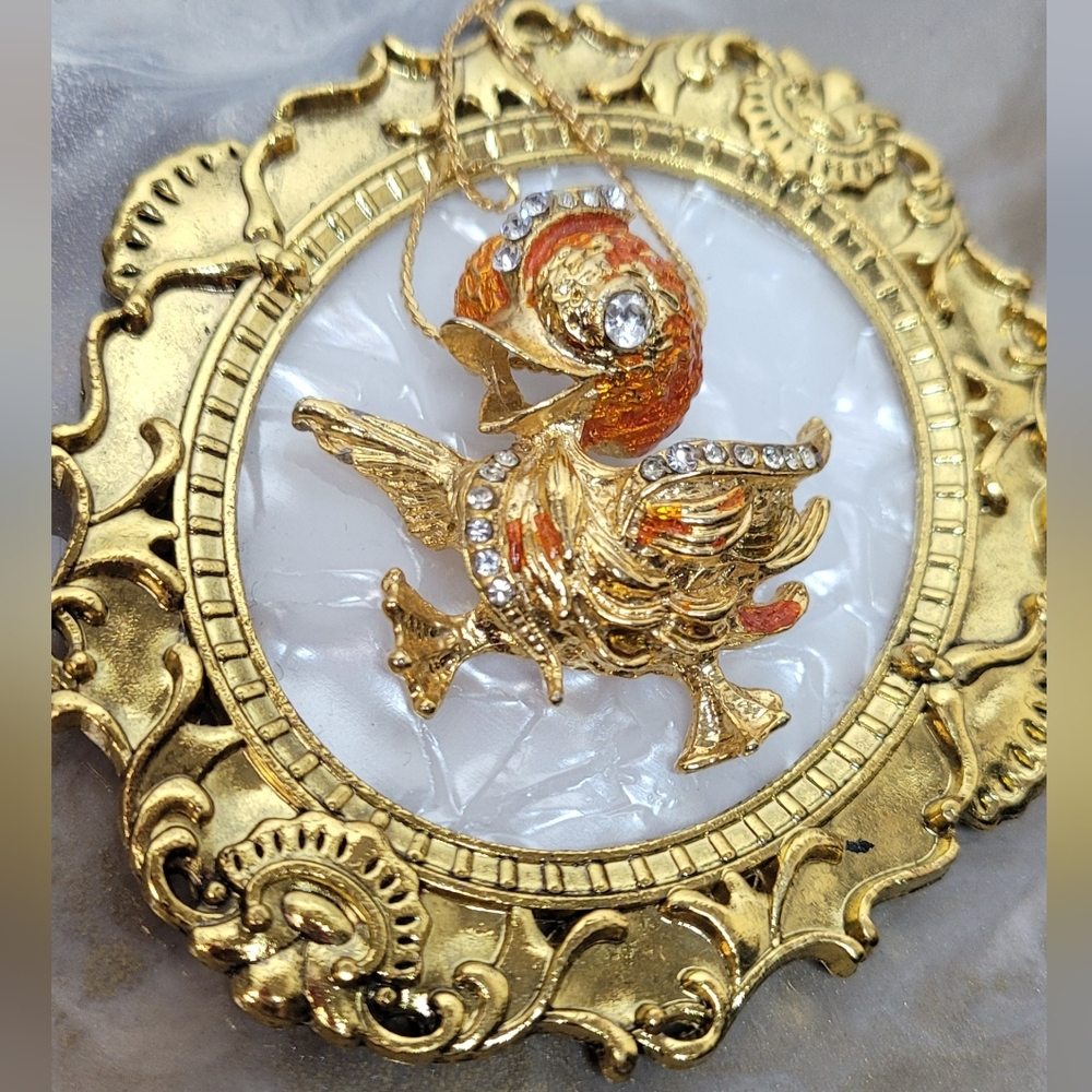Vintage Duck Pendant Necklace